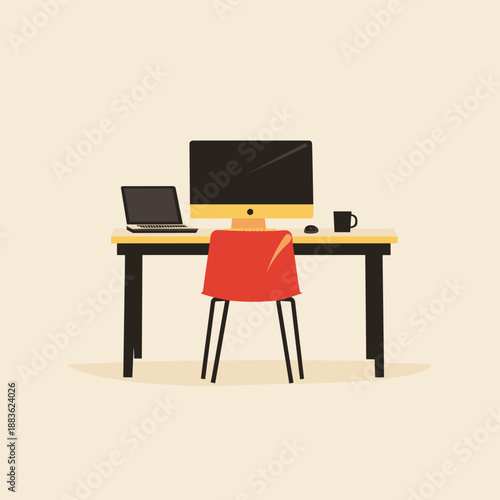 Modern Minimalist Home Office Workspace