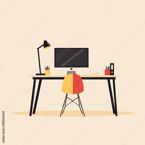 Modern Minimalist Home Office Workspace