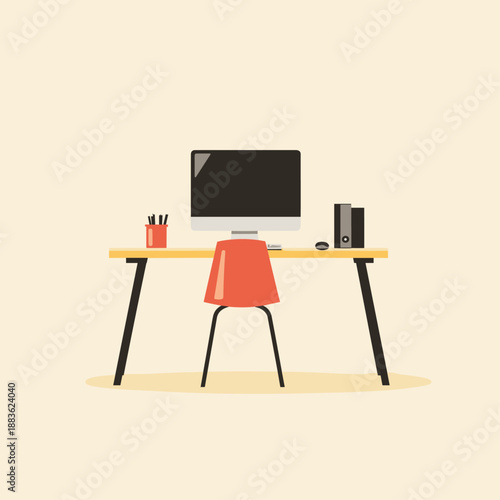 Modern Minimalist Home Office Workspace