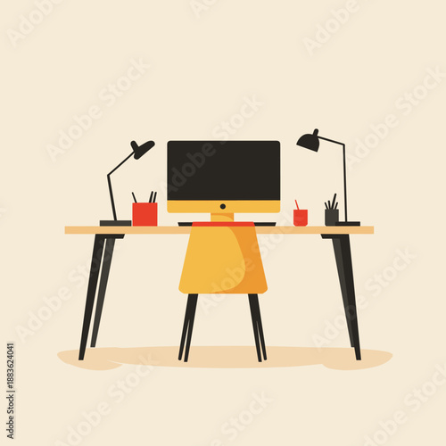 Modern Minimalist Home Office Workspace