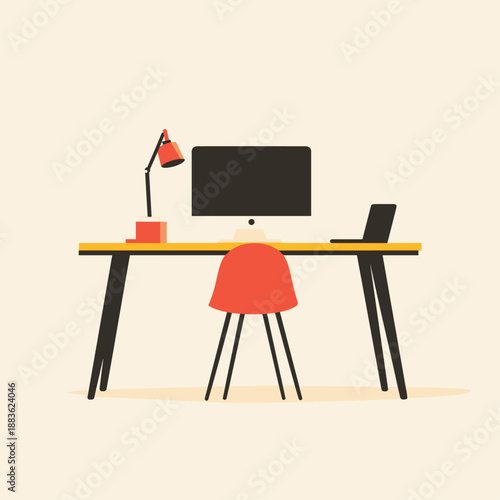 Modern Minimalist Home Office Workspace