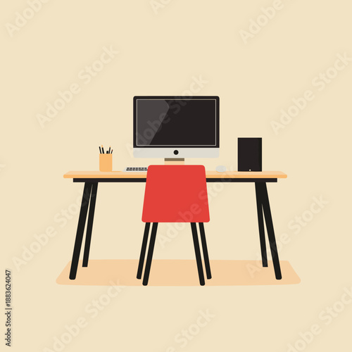 Modern Minimalist Home Office Workspace