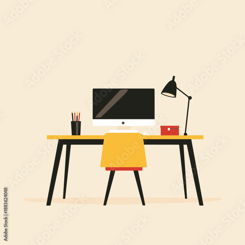 Modern Minimalist Home Office Workspace