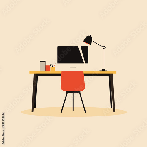 Modern Minimalist Home Office Workspace