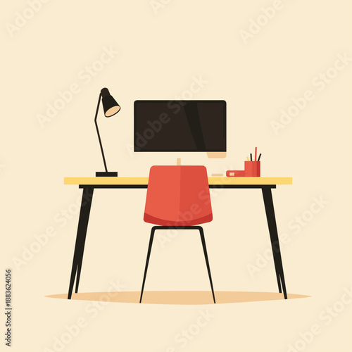 Modern Minimalist Home Office Workspace