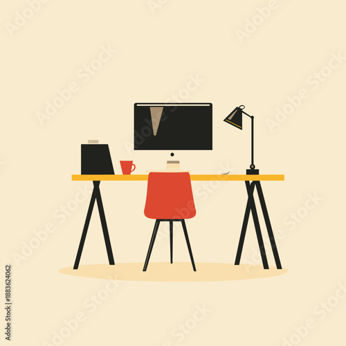 Modern Minimalist Home Office Workspace