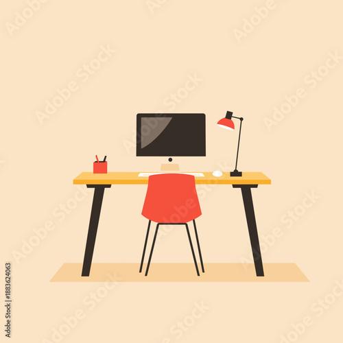 Modern Minimalist Home Office Workspace