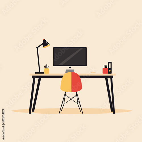 Modern Minimalist Home Office Workspace