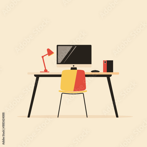 Modern Minimalist Home Office Workspace