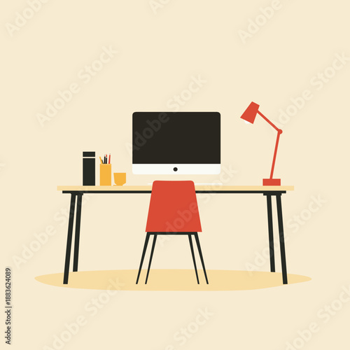 Modern Minimalist Home Office Workspace