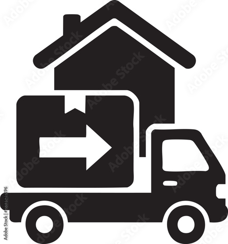 Moving House and Truck Icon