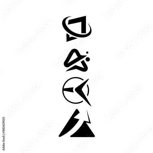 Abstract Geometric Shapes in Vertical Alignment