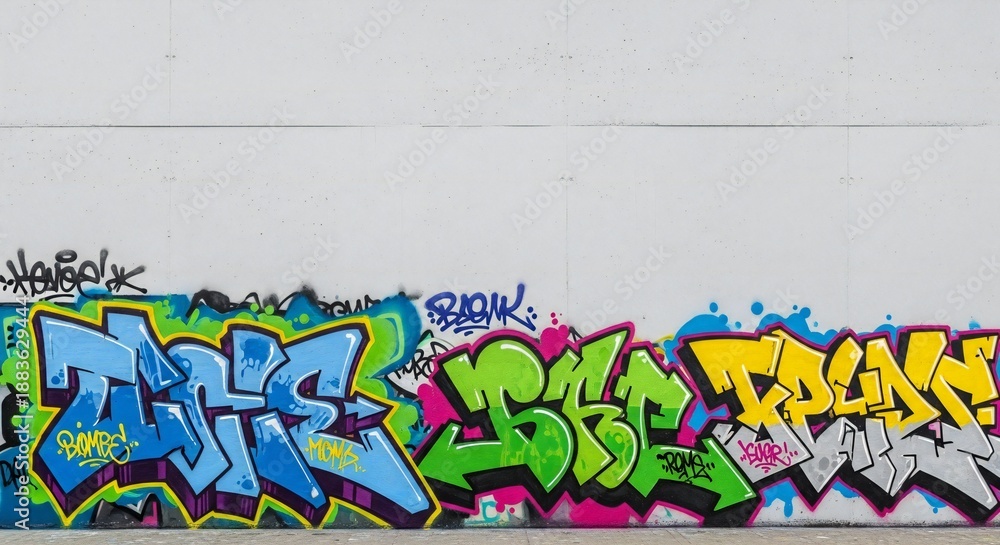 Naklejka premium Vibrant Graffiti Art on Wall