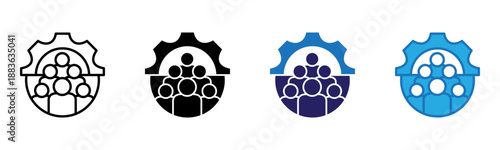 Human Resources Icon Multi Style Vector Illustration
