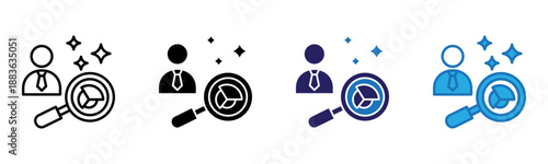 Employee Icon Multi Style Vector Illustration