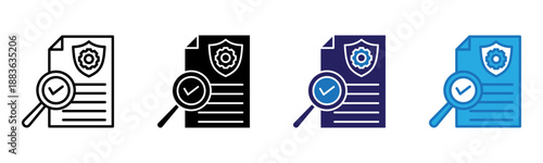 Policy Oerview Icon Multi Style Vector Illustration