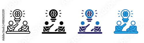 Mentorship Icon Multi Style Vector Illustration
