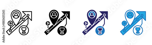 Progress Tracking Icon Multi Style Vector Illustration