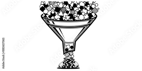 Sales Funnel Conversion Concept Transforming Leads into Revenue and Profit Illustration Vector