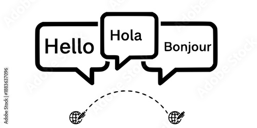 Multi-Language Speech Bubbles for Global Communication and Translation Services Vector