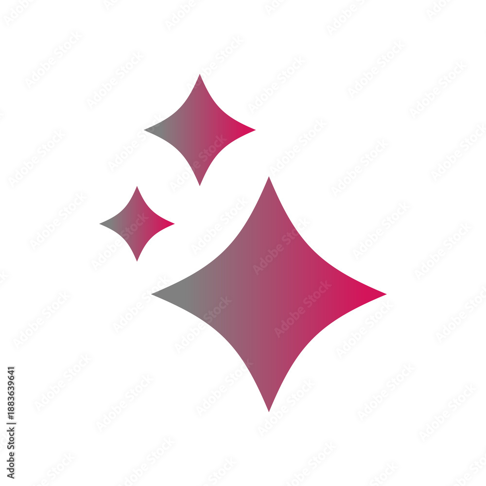 Fototapeta premium Generative AI star and magic sparkles star logo icon with colorful gradients and flat design, modern artificial intelligence and spark star symbol for creative tools and designs.