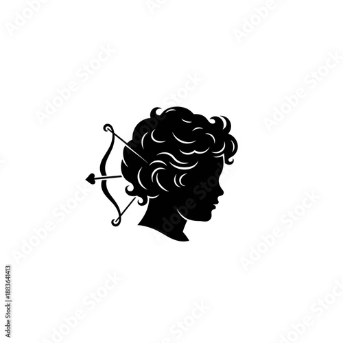 Silhouette of Sagittarius Zodiac Sign with Bow.