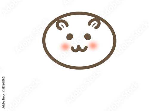 Cute White Hamster Character, Kawaii Animal Illustration
