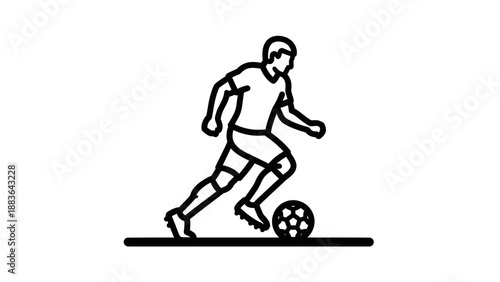Soccer Player Kicking Ball Illustration.