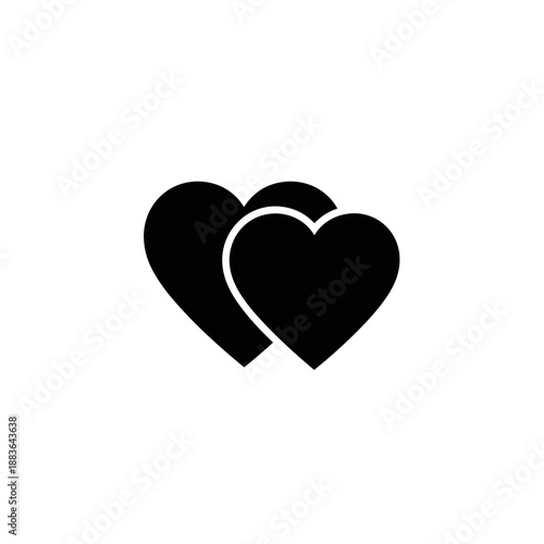 Two Black Hearts Overlapping Each Other 2.