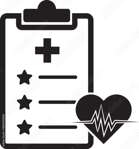 Medical checkup and health monitoring icon