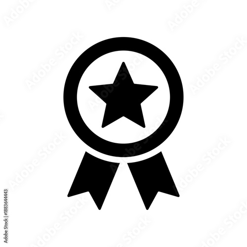 Ribbon award with star icon