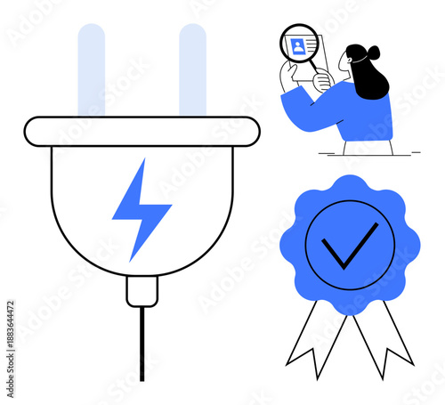 Energy certification concept. Energy certification highlights trustworthy sources and user verification. Energy certification ensures safe charging solutions and renewable energy trust. For green