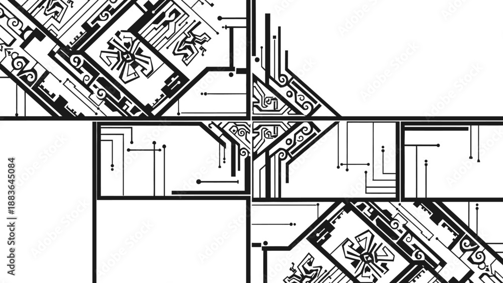 Obraz premium Detailed Architectural Floor Plan Diagram.