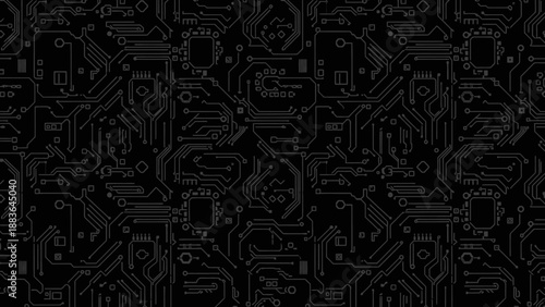 Circuit Board Pattern Dark Background.