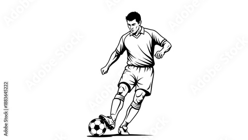 Man Kicking Soccer Ball with Intensity.