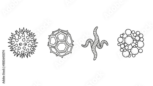 Microscopic Organisms Cells Microbes Bacteria Illustration.