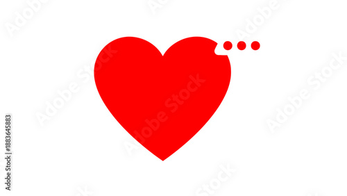 Red Heart Shape with Dots Symbol.