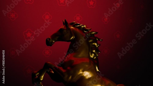Shiny horse statue chinese calendar new year holiday