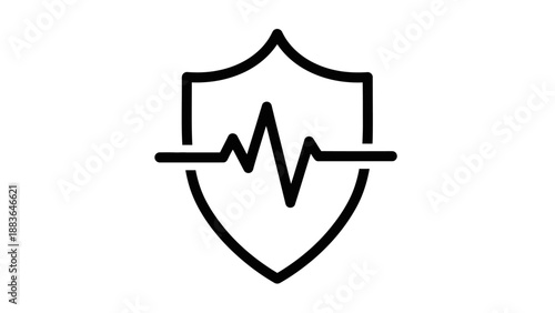 Shield with Heartbeat Line Security Protection.