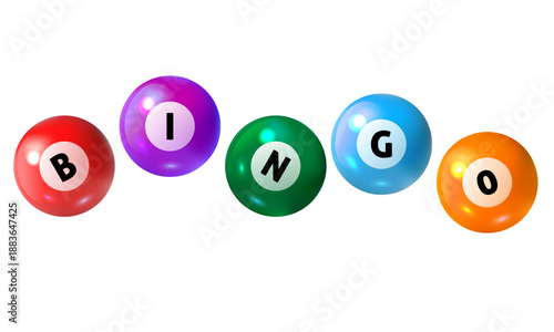 Colorful Bingo Balls Set. Lotteries gaming event. Bingo lottery balls. Vector lottery number balls set colorful