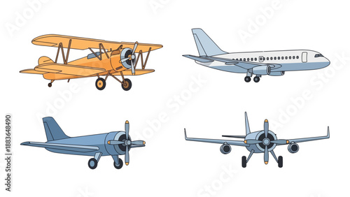 Airplanes Vector Illustration, Transport Graphic, Aviation Design, Flight Concept
