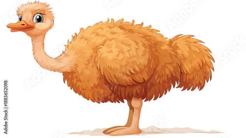 Funny Ostrich Cartoon Illustration for Humorous Designs and Projects