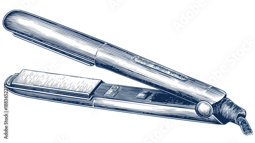 Professional Hair Straightener Clipart Vector Illustration for Styling Tools