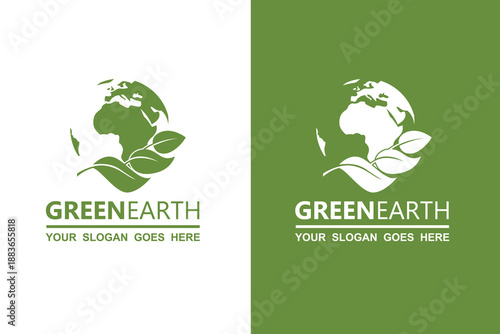 ecology earth planet globe icons isolated on white and green background