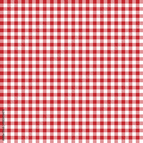 Picnic gingham table red blanket background checkered pattern cloth vector texture. Classic red checkered picnic tablecloth blanket pattern perfect for backgrounds. Transparent background SVG version.