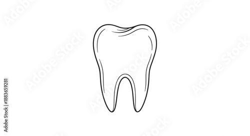 A simple line drawing of a tooth