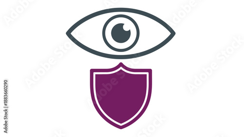 Digital Security Vision Eye and Shield Protecting Information and Privacy