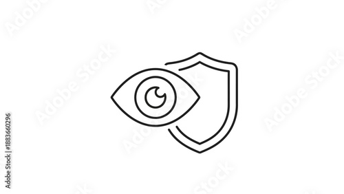 Eye and Shield Icon Representing Privacy Protection, Digital Security, and Online Monitoring Solutions