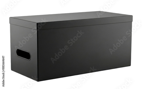 Office Black Folder Box for Documents Isolated on Transparent Background