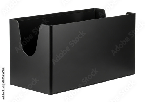 Office Black Folder Box for Documents Isolated on Transparent Background